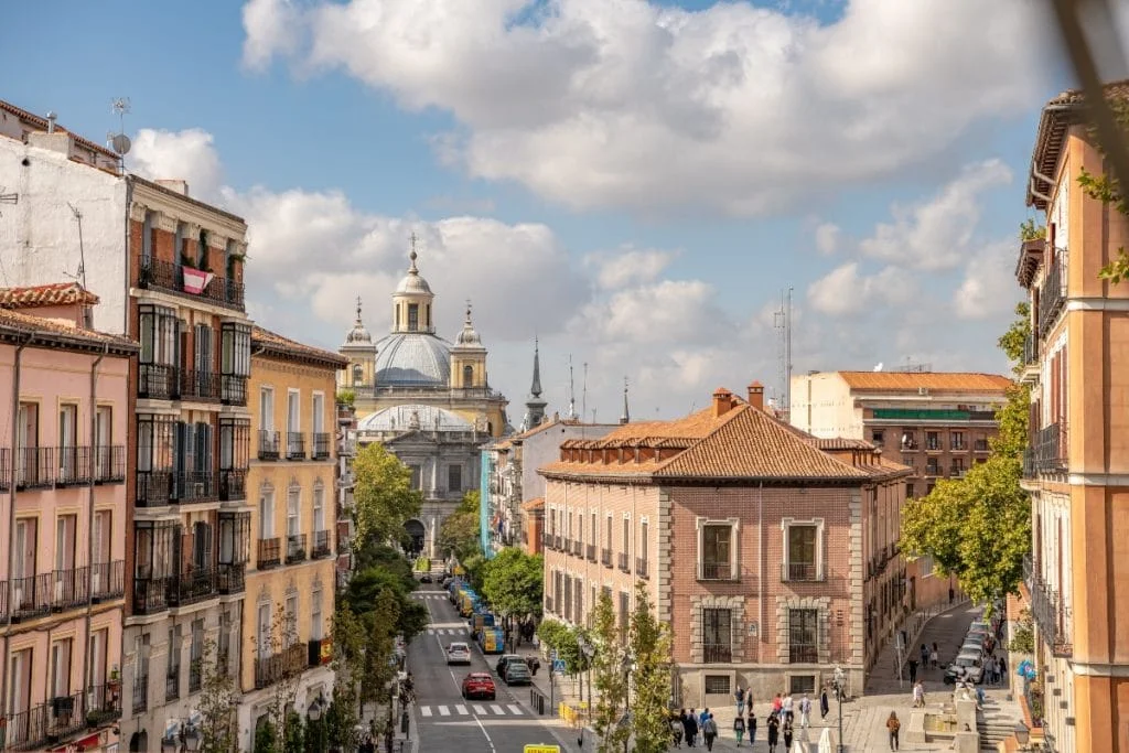 Rooftops and streets of La Latina, Madrid