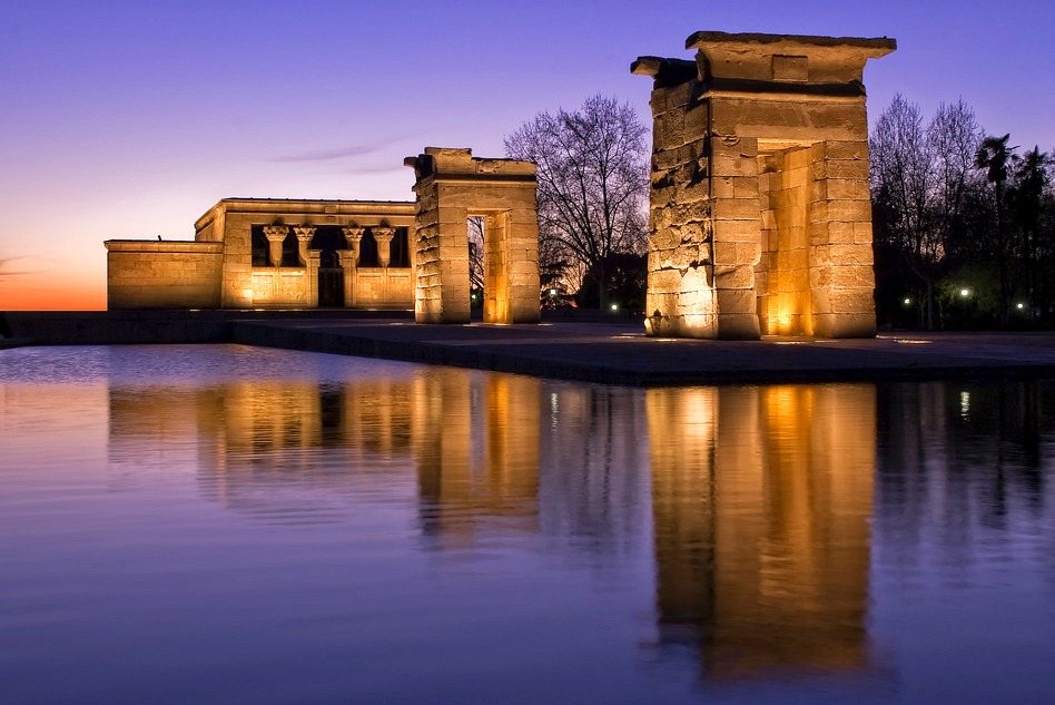 Temple of Debod at sunset in Madrid